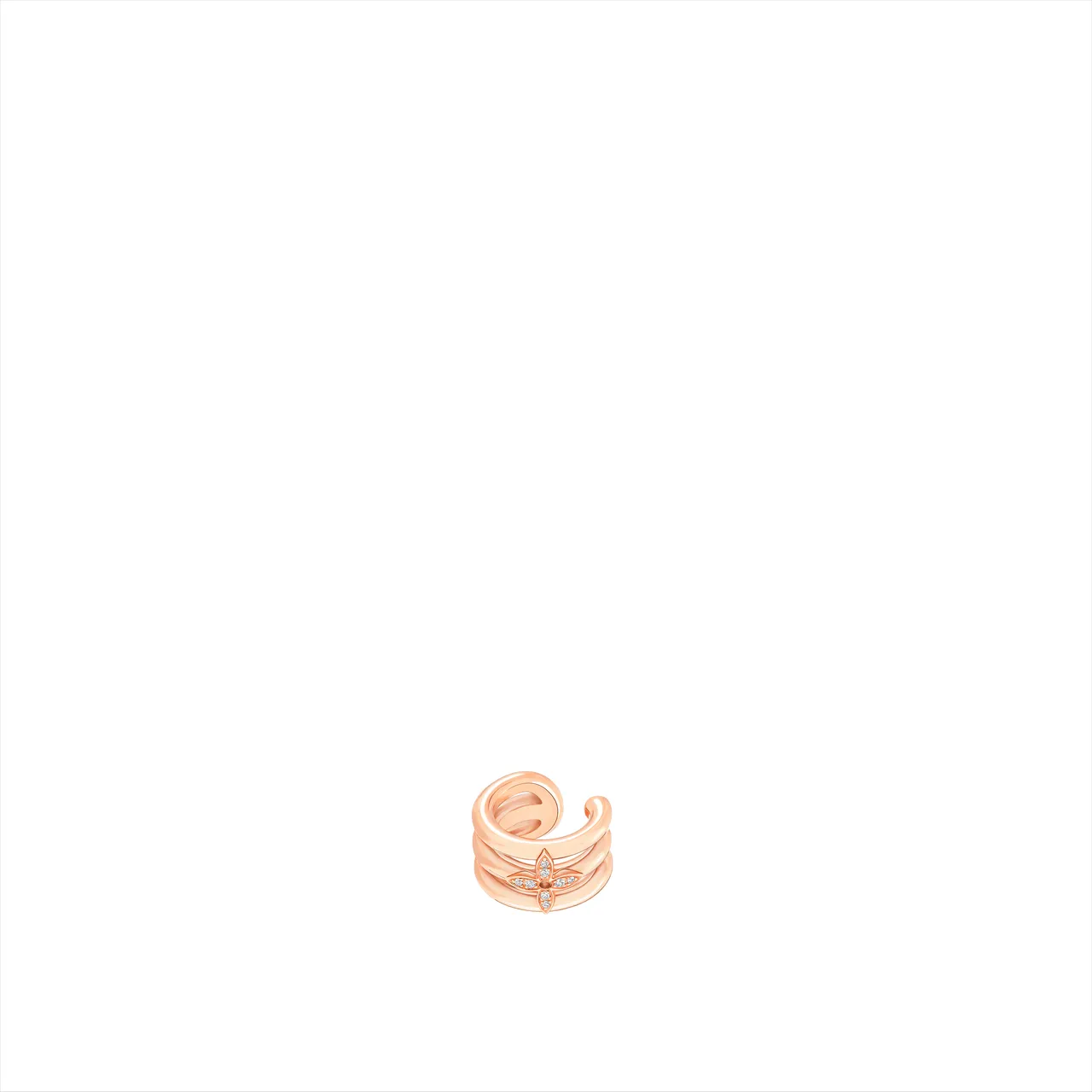 LV Idylle Blossom玫瑰K金配钻石耳骨夹,10万9000元。品牌提供