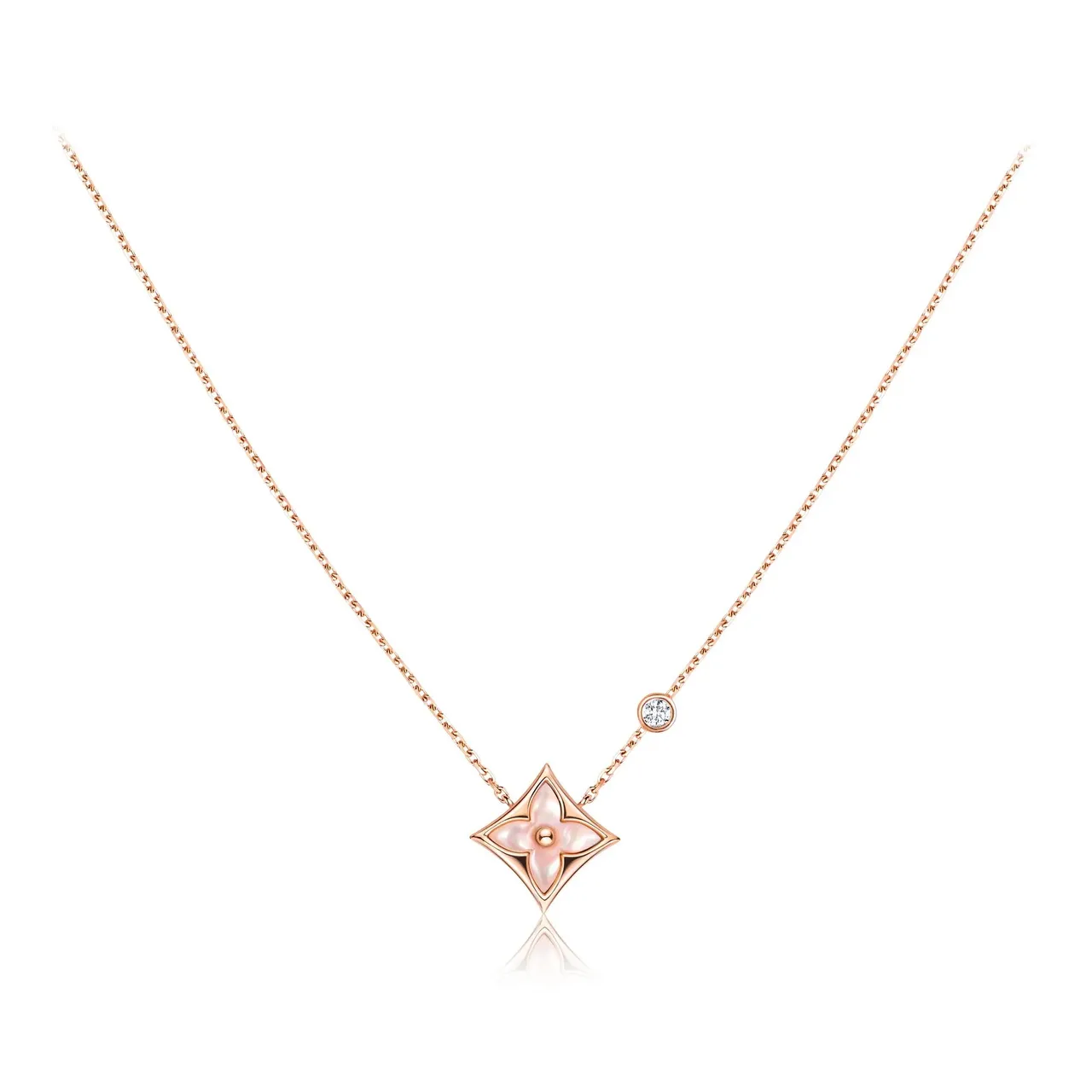 LV Color Blossom吊坠,配玫瑰K金、粉红色珍珠母贝及钻石,9万1500元。品牌提供
