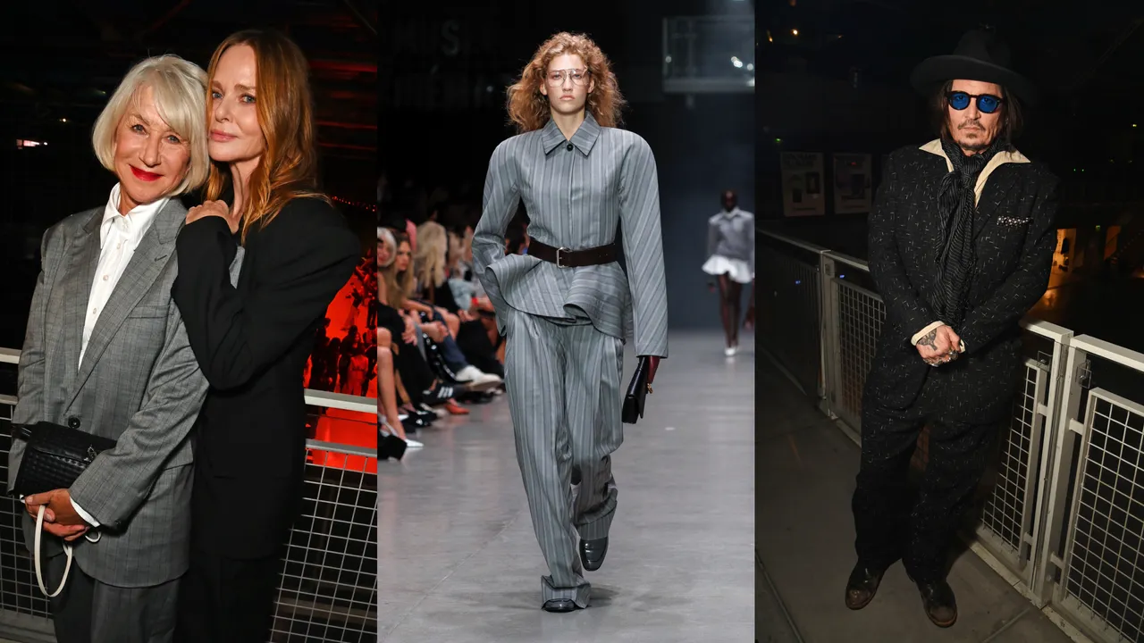奧斯卡影后Helen Mirren(左圖)與強尼戴普(右圖)現身Stella McCartney 2026春夏秀。品牌提供