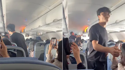 又是「它」釀禍! 飛機行李架突爆炸起火緊急降落