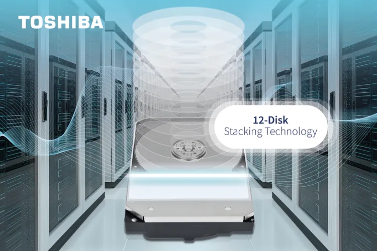 Toshiba全球首创12碟片堆叠技术！2027推40TB硬碟抢攻AI与云端储存市场