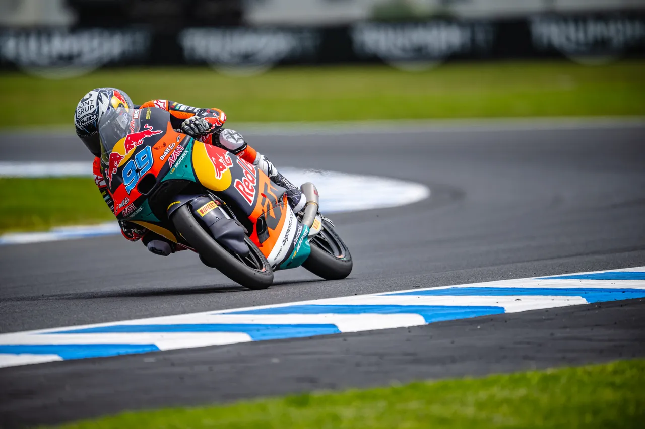 Moto3新科世界冠军José Antonio Rueda(KTM)再度发挥冠军气势,从起跑便稳定掌控比赛节奏,最终拿下本季第十场胜利。倍耐力提供