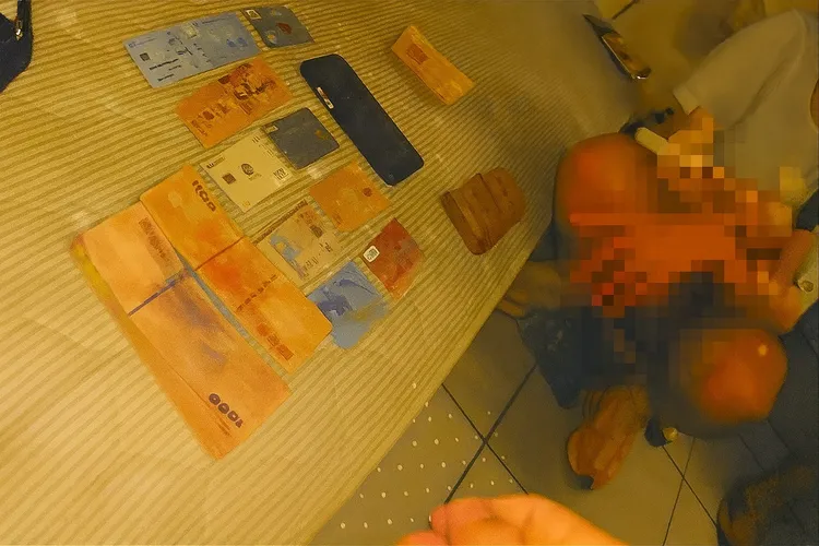 警方起出上百張提款卡、現金百萬、7部轎車、假車牌等，正擴大偵辦追查上游主腦。翻攝照片