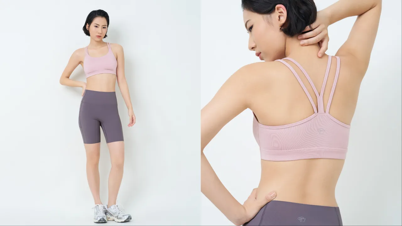 黛安芬Athleisure城市律动系列 美背运动内衣1580元、高腰瑜伽短裤1780元。品牌提供