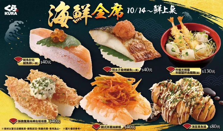 藏壽司6款新品強勢來襲！首次推出正宗章魚燒，烏龍麵創意再升級。業者提供