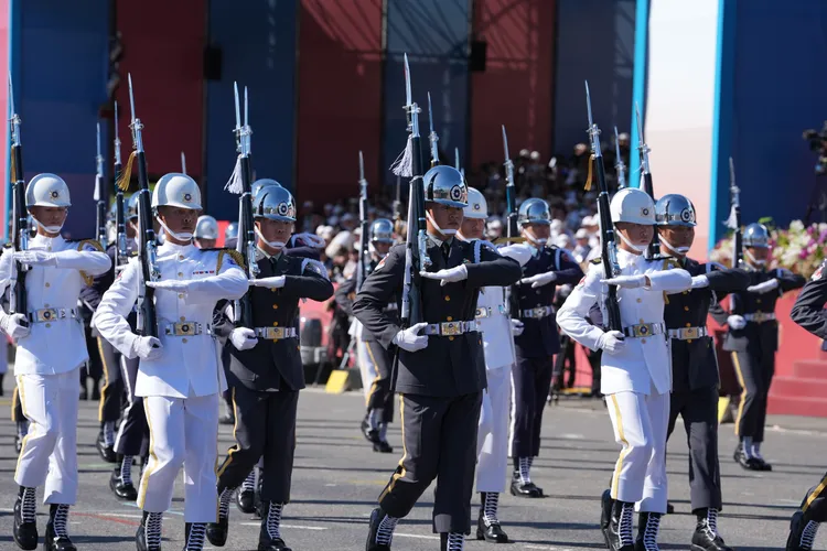 總統賴清德今（10日）在國慶大會上發表談話。記者彭欣偉攝