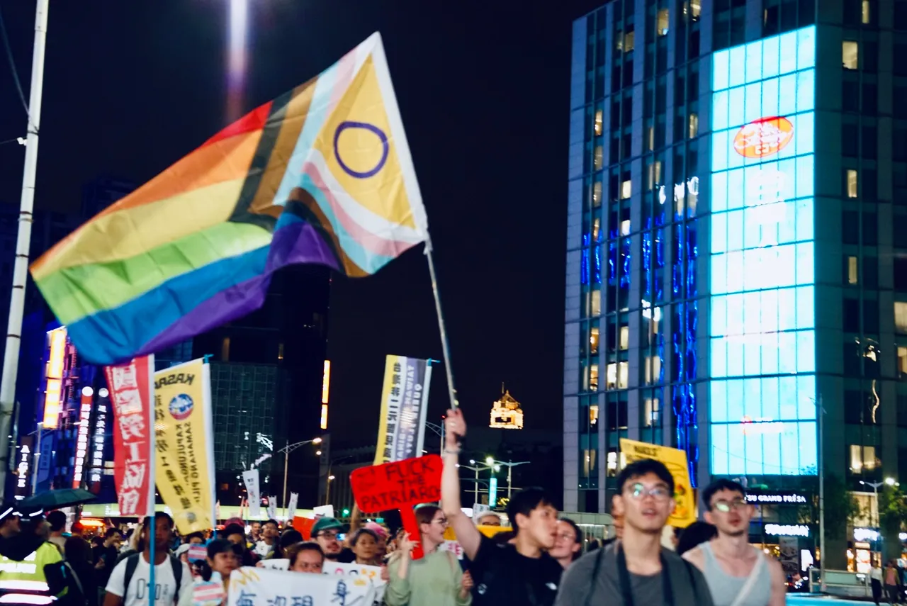 第7届台湾跨性别游行24日晚间在台北登场。邱筠媜摄