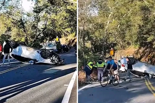 南投武嶺轎車翻覆釀4傷 連假大塞車!駕駛:煞車失靈
