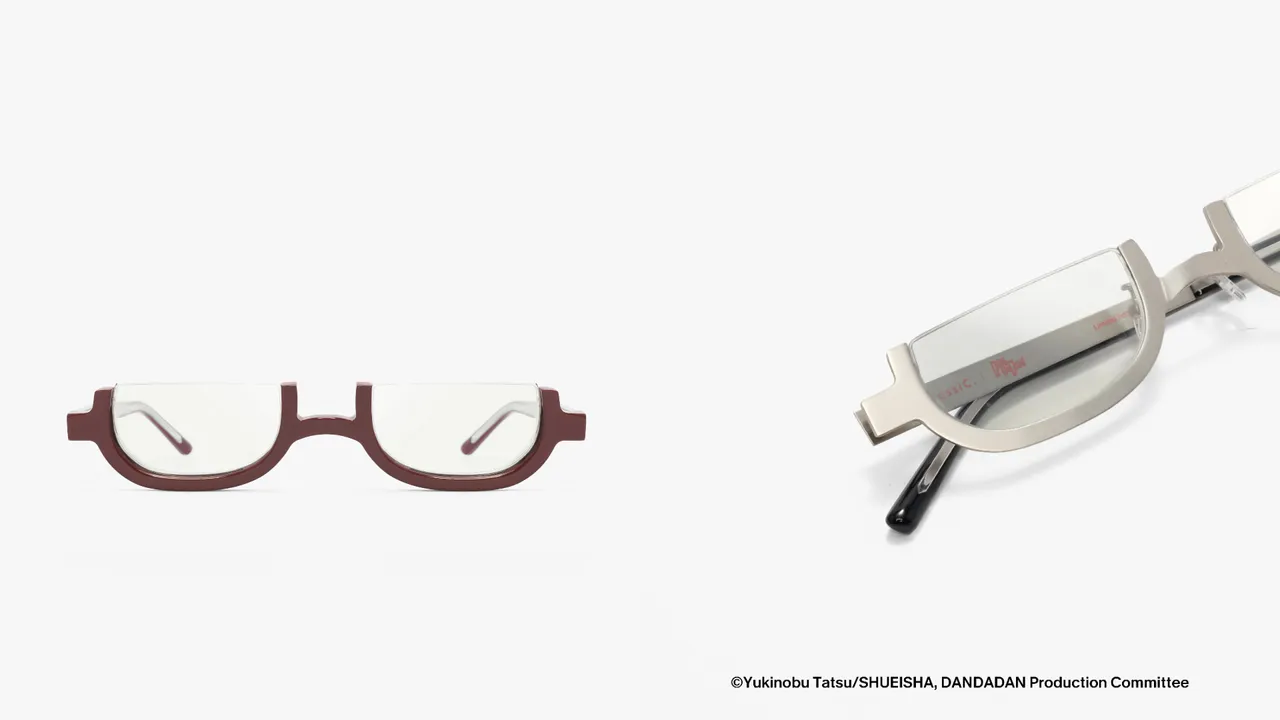 星子奶奶半框眼镜采用红、银时髦双色结合复古金属线条。品牌提供