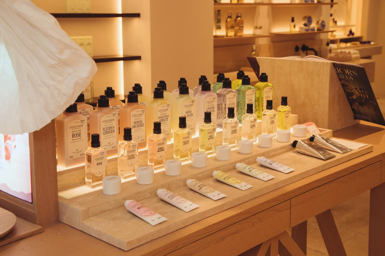 欧舒丹中山生活概念店香氛陈列。品牌提供