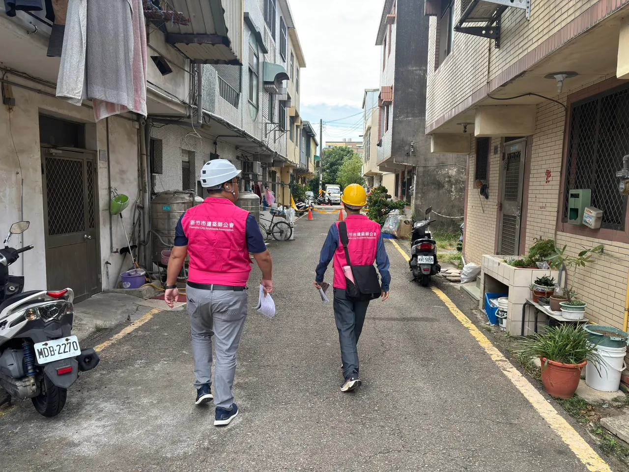 新竹市建筑师公会现场勘察。新竹市府提供