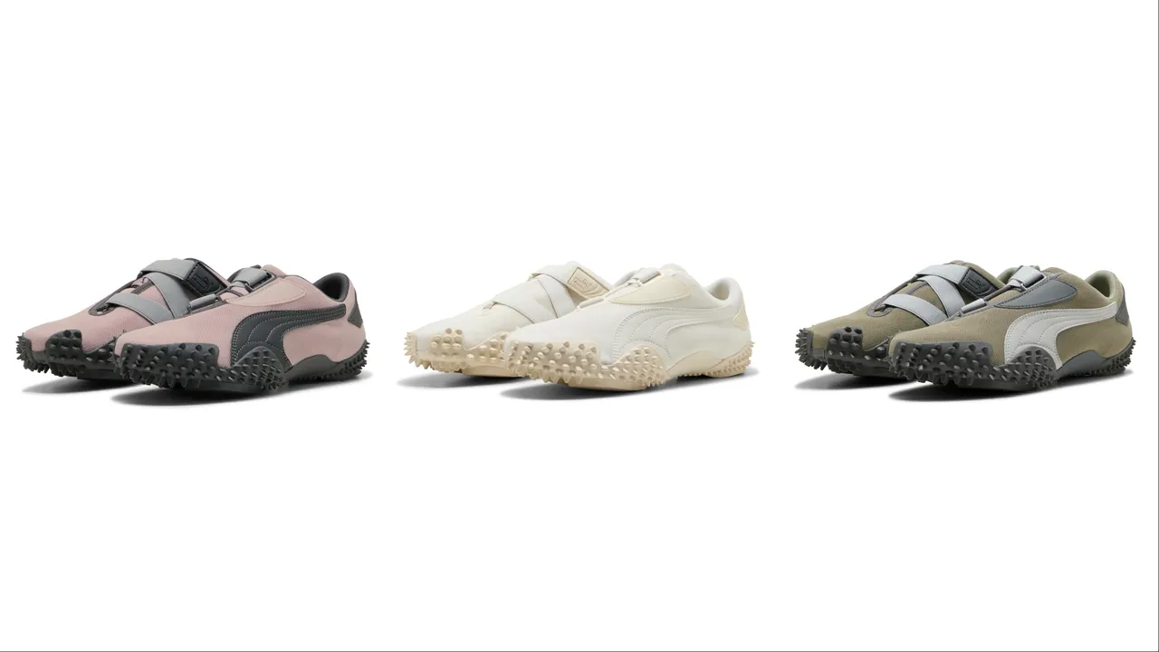 PUMA MOSTRO OG Prime毒玫粉(左起)、幻象白、城苔绿,各3980元。品牌提供