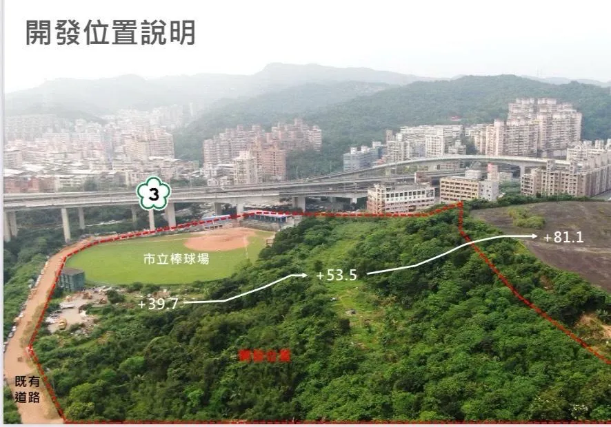 基隆大武崙森林運動公園開發相位置示意圖。市府提供
