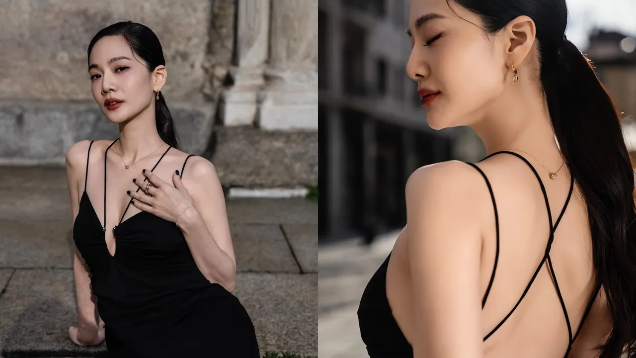 曾之乔配戴Swarovski Created Diamonds的Octagon系列高级珠宝。翻摄曾之乔IG