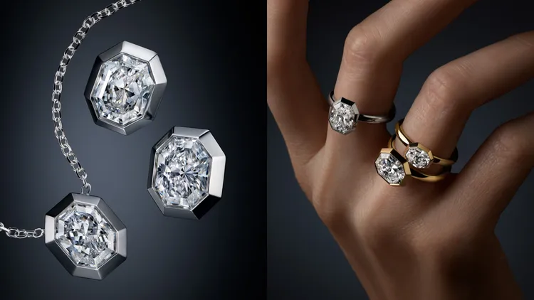 Swarovski Created Diamonds的Octagon系列高級珠寶採用全新八角形切割工藝。品牌提供