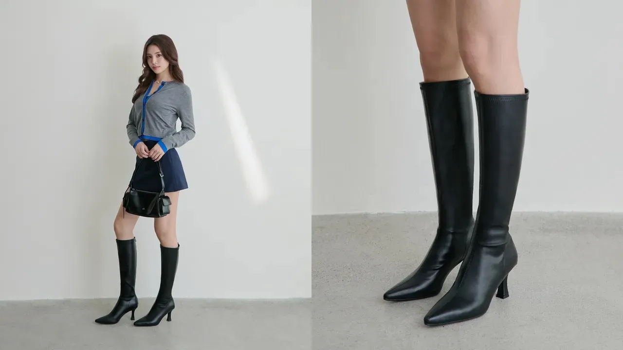 D+AF显瘦魔法尖头高跟瘦瘦长靴,1782元。品牌提供