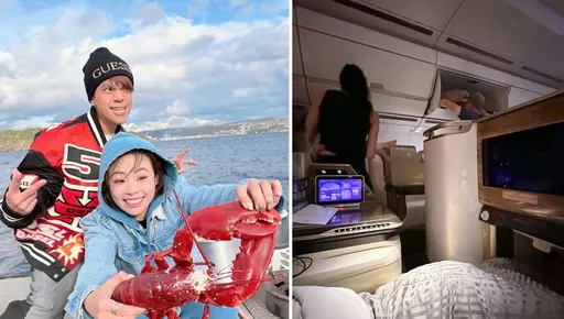 蔡阿嘎机上8小时邻座幼婴哭闹不停 见老外父母耐心安抚respect