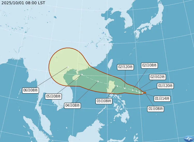 準颱風「麥德姆」預估通過菲律賓呂宋島、朝中國海南島前進。中央氣象署