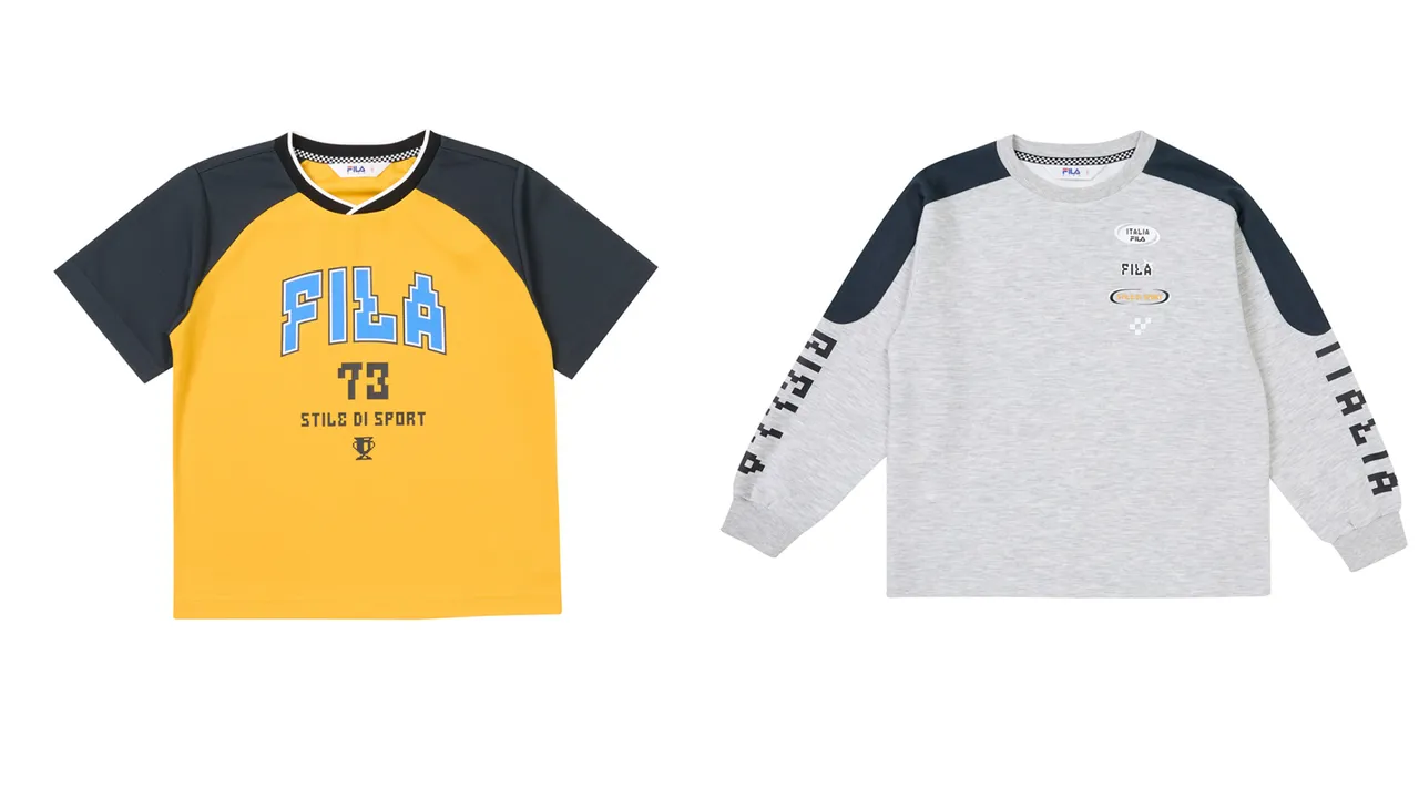 FILA KIDS PIXEL长袖圆领T恤(左)、PIXEL长袖圆领T恤(右),各1880元。品牌提供