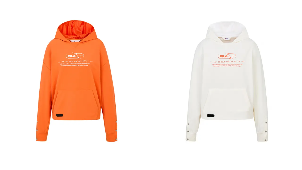 FILA长袖连帽T恤,各2680元。品牌提供