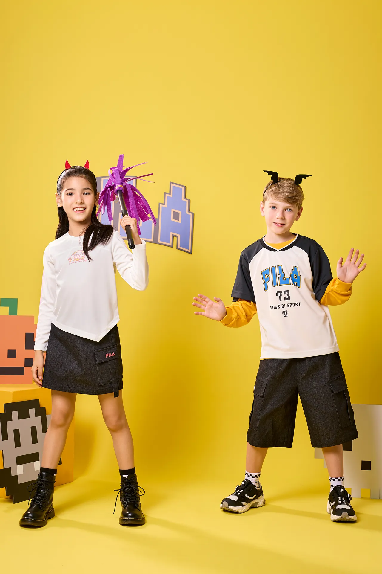 FILA KIDS以「PIXEL HALLOWEEN」为主题,将各种节庆元素都化为可爱的像素方块。品牌提供