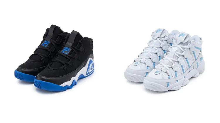 FILA GRANT HILL 30週年紀念款（左）、STACKHOUSE SPAGHETTI 30週年紀念款（左），各3980元。品牌提供