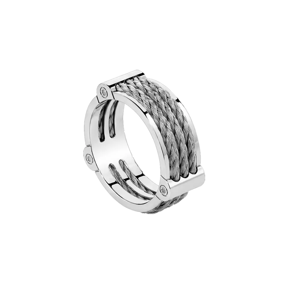 FRED Force 10系列Winch戒指,18K白金及精钢炼绳,13万6800元。品牌提供