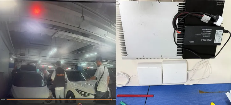 台中地檢指揮刑事局電偵大隊偵二隊偵辦，循線逮到王姓男子、查扣作案車輛、工具。民眾提供