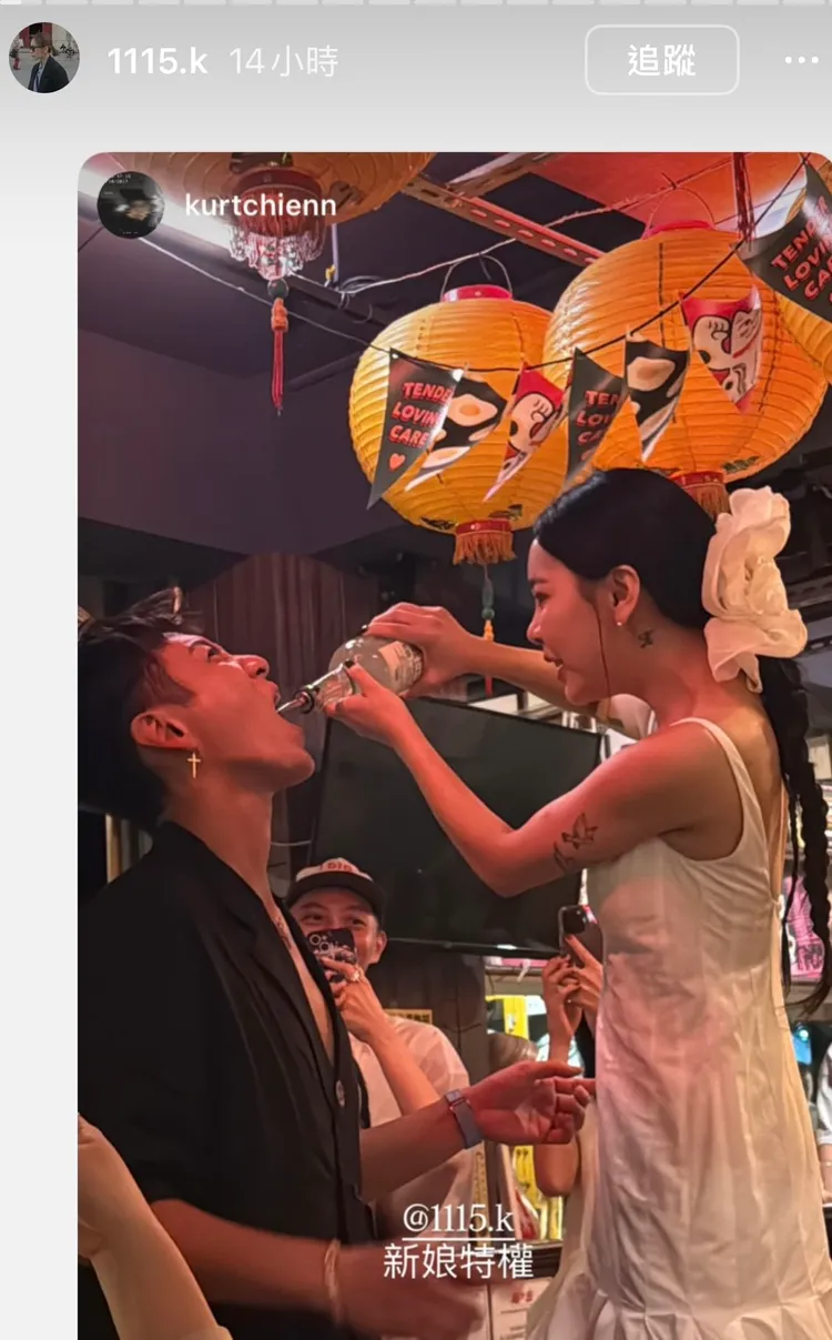 Kaya昨大灌小叔柯震東酒。翻攝1115.k IG限動