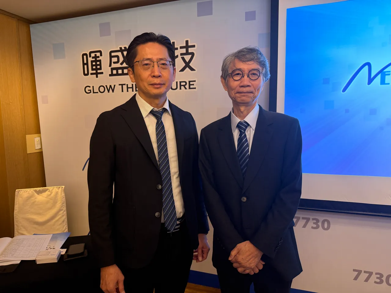晖盛科技 许嘉元 总经理(左)、宋俊毅 董事长(右)。吕承哲摄