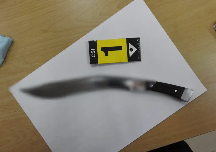 許男犯案用的開山刀。警方提供