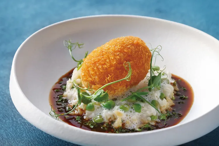 小牛胸腺燉飯｜帕瑪森起司泡沫。業者提供