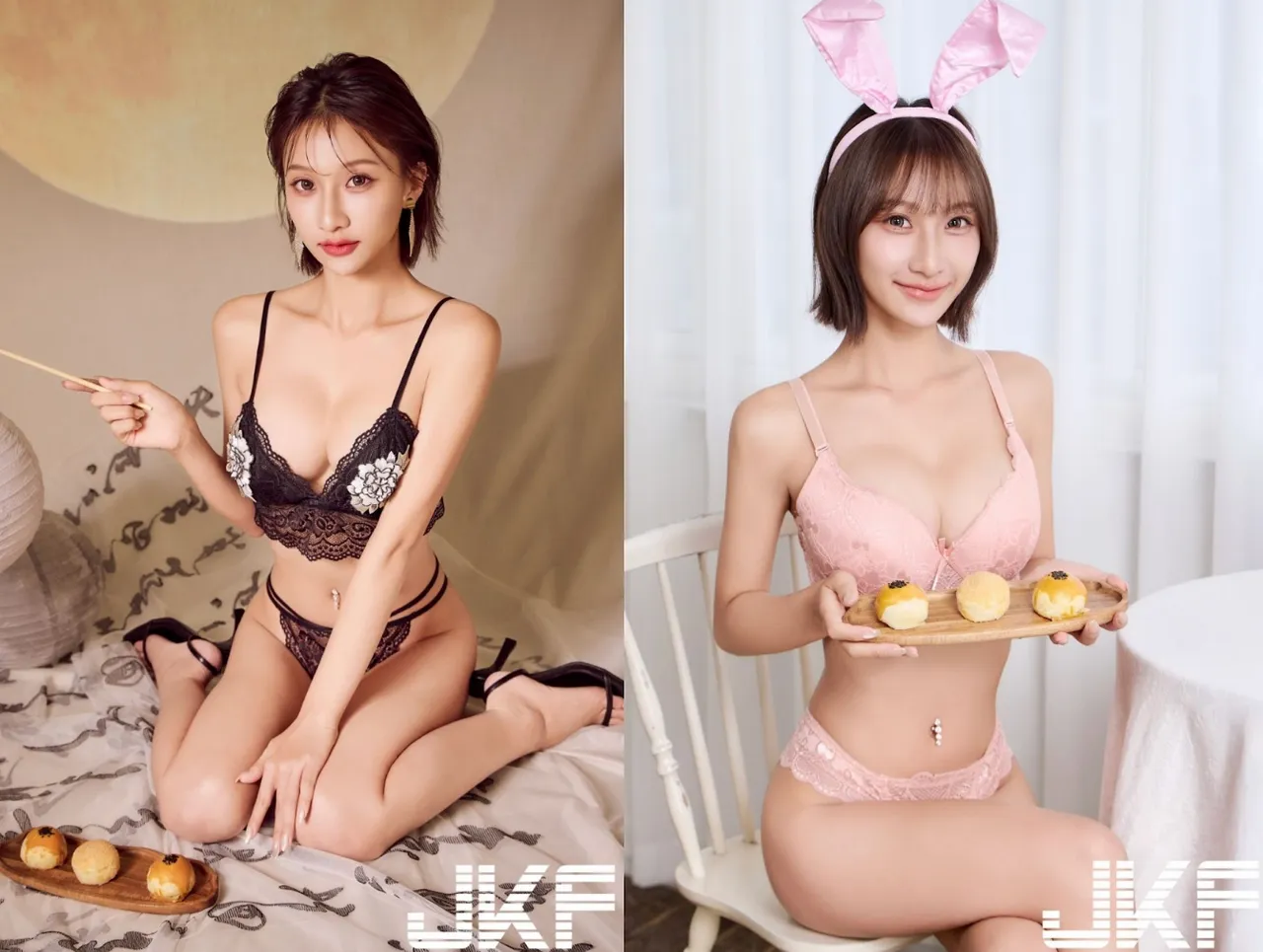 旺旺小仙过去在是模特儿被发掘成为JKF女郎。JKF提供