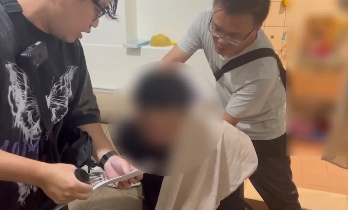警方循线逮到宾男。翻摄画面