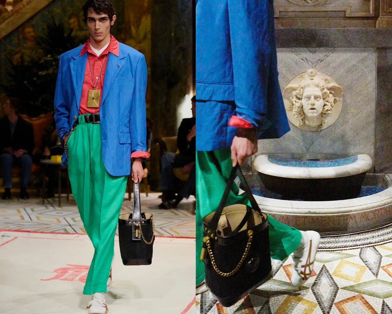 VERSACE 2026春夏大秀舞台上抢先发布了联名鞋。品牌提供