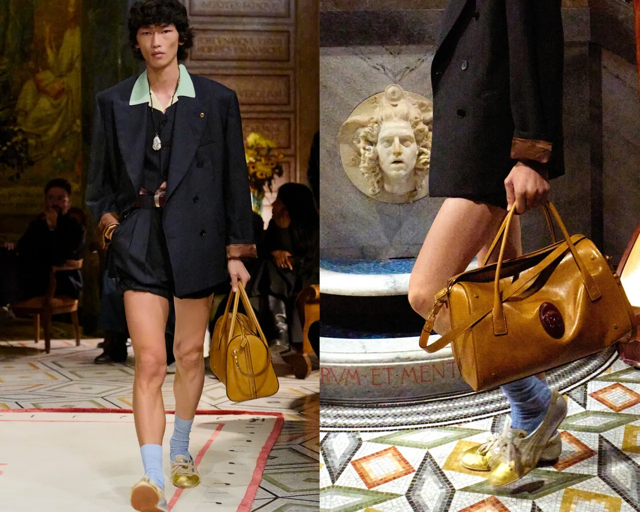 VERSACE 2026春夏大秀舞台上抢先发布了联名鞋。品牌提供