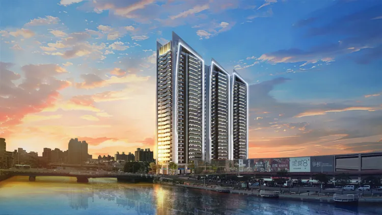 立信建設「立.天下」具備愛河首排景觀優勢，當郊區單價都已出現4字頭行情，市區4-5字頭價格有高CP值。立信建設提供