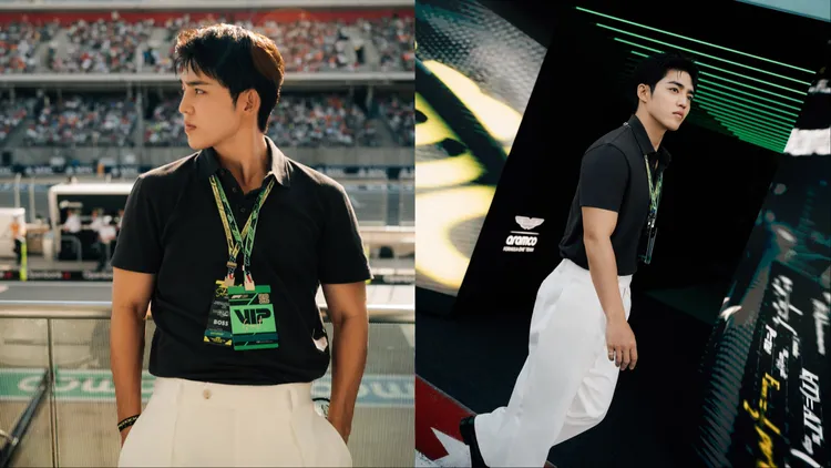 S.COUPS以深色Polo衫、白色長褲展現沉穩帥樣。品牌提供