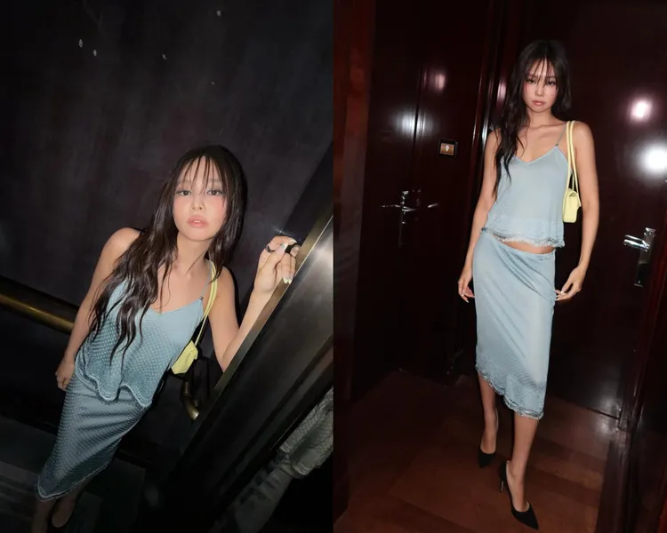 Jennie的香奈兒造型被評很像失戀喝醉酒回家。翻攝IG