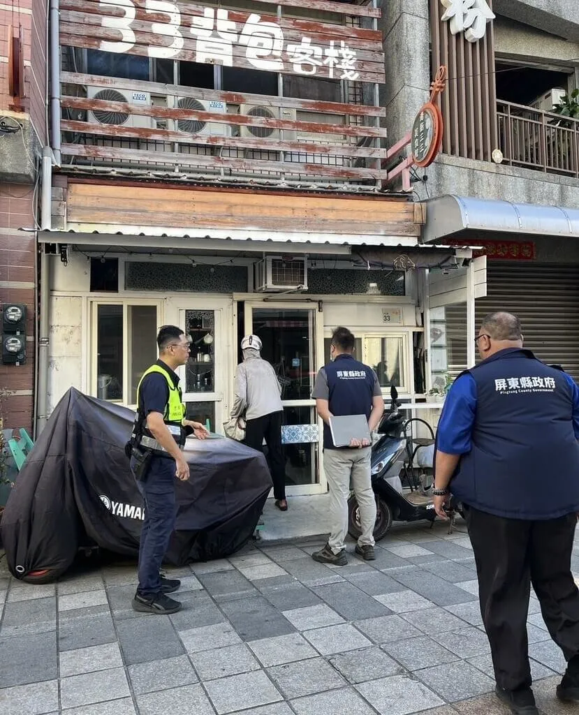 3名來台潛水女性國際交換學生,入住恆春33背包客棧疑遭業者闖房做出猥褻行為,屏東縣政府25日前往稽查該民宿為非法民宿,將依法開罰。屏東縣政府提供