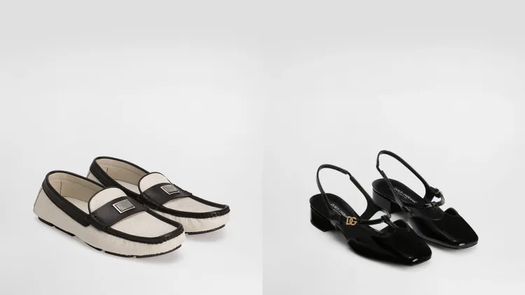 Dolce&Gabbana異材質樂福鞋 （左）2萬7750元、DG五金後跟繫帶鞋（右）2萬8500元。品牌提供