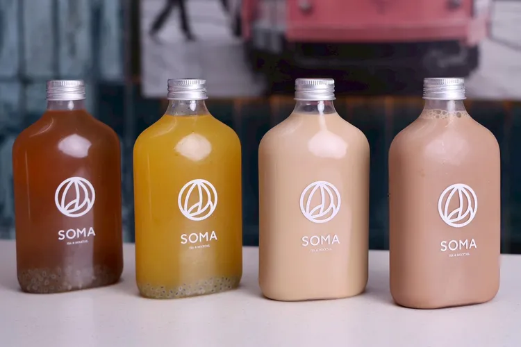 SOMA自2013年在台北東區起家，以3種紅茶調和的奶茶「原味茶歐蕾」等打出名號。莊宗達攝