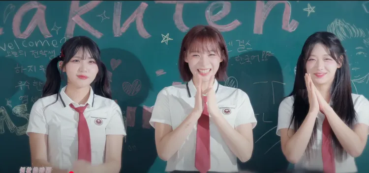 韓籍三本柱廉世彬（左起）、河智媛、禹洙漢飾演轉學生。樂天桃猿提供