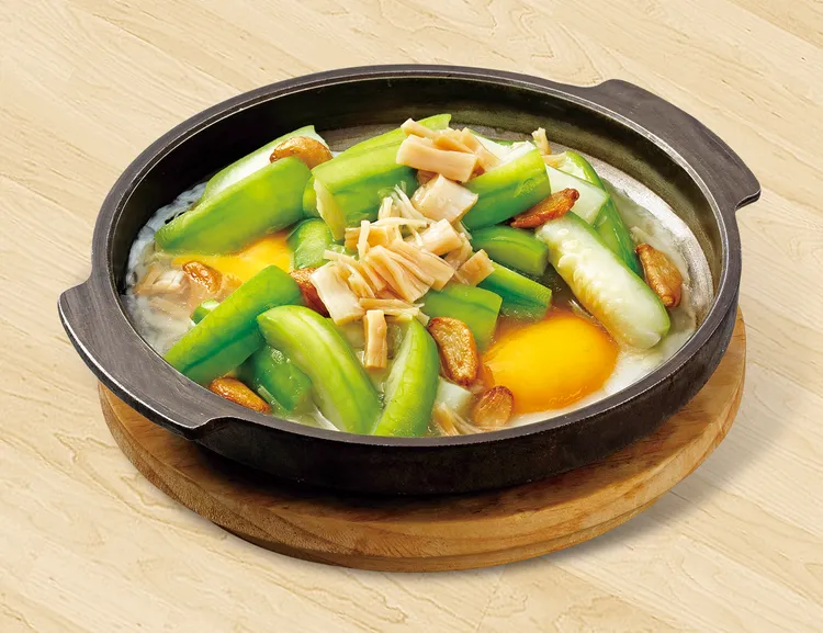 招牌菜蛋煎干貝絲瓜。業者提供