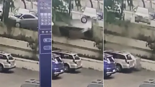 影片|真是老司機 轎車翻滾360度墜落5公尺「完美停車」