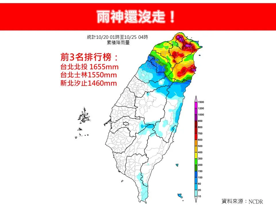 大台北本周累积雨量惊人。翻摄《林老师气象站》脸书