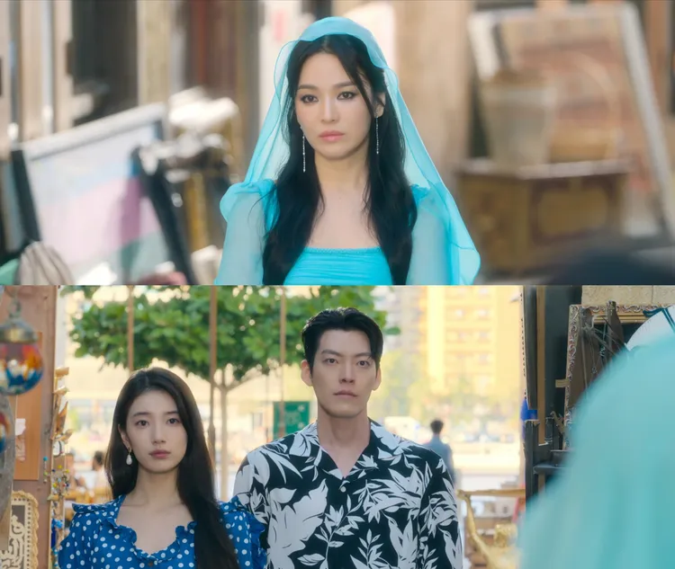 宋慧喬（上圖）客串精靈，是金宇彬（下圖右）的前女友，讓秀智吃味。翻攝Netflix