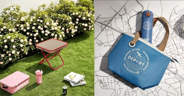 週年慶平日會員限定來店禮，單筆消費滿2,500元即可兌換「輕便口袋折疊椅」(圖左)，平日會員限定來店禮，單筆消費滿2,500元即可兌換「托特保溫保冷袋」(圖右)。