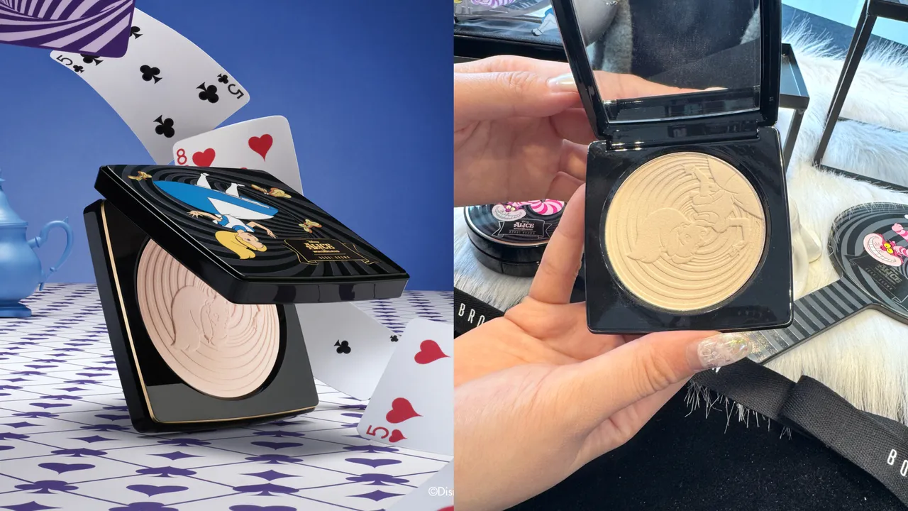 Bobbi Brown x 爱丽丝梦游仙境轻隐毛孔柔焦蜜粉饼，2200元。品牌提供、张家玲摄