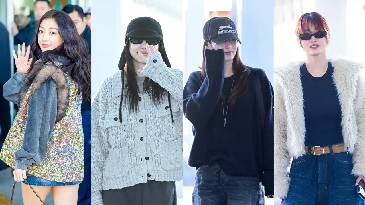 TWICE来了机场时尚美翻！分2批出发周子瑜单独回台